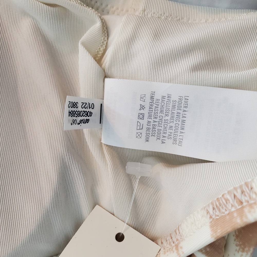 NWT Aerie RealGood Bandeau Longline Halter Bikini Top XL Tan Animal Print Ribbed - Picture 10 of 10